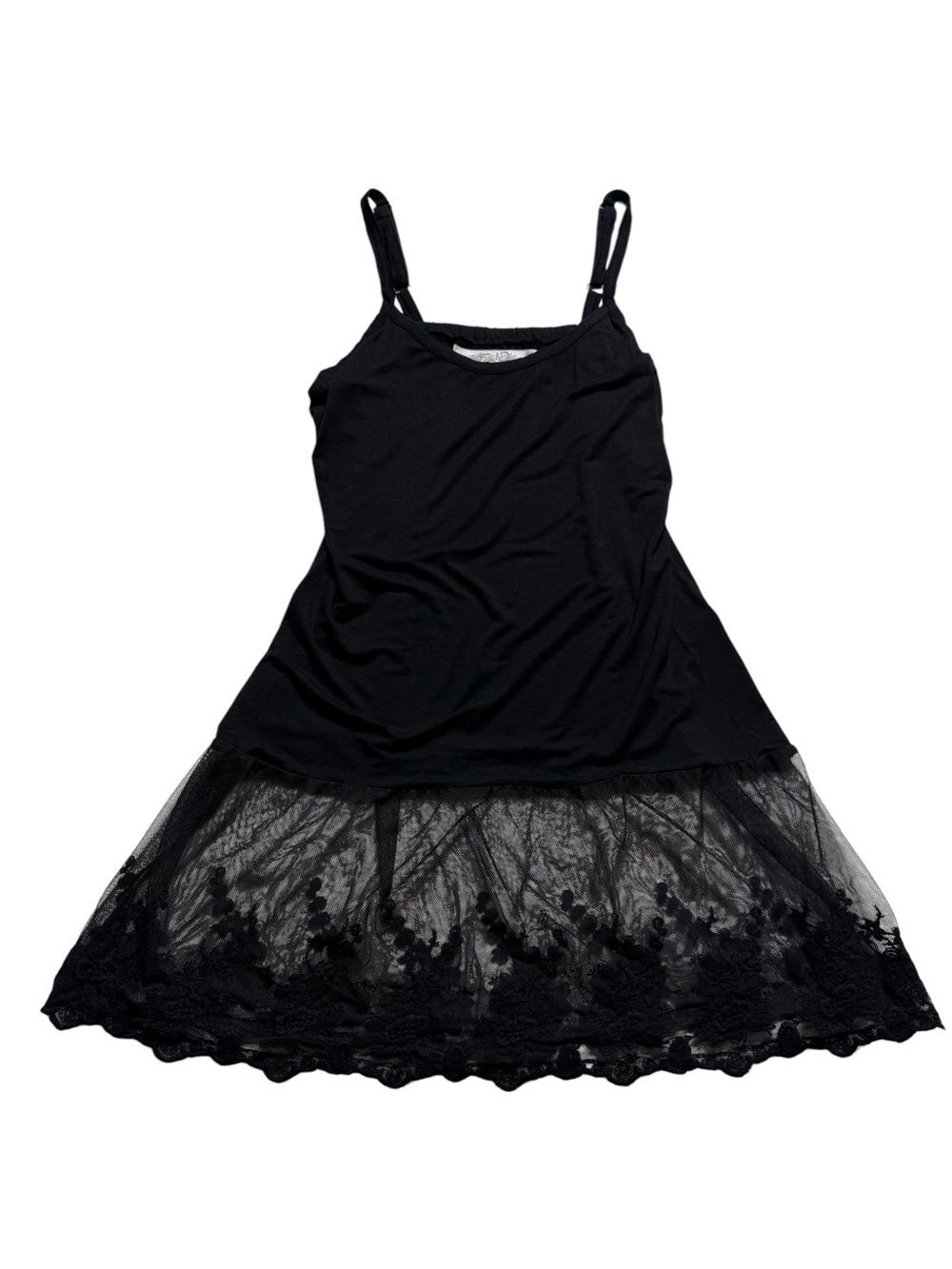 Victorian Trading Co Black Lace Slip/Dress Extender Adjustable Straps Goth L/XL